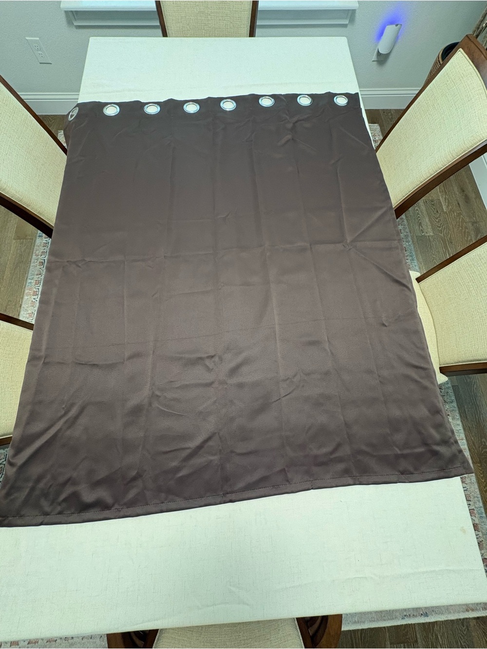 Two Chocolate Brown Grommet Curtain Panel